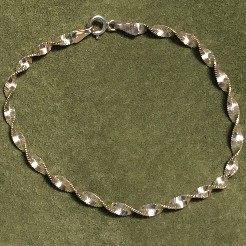 Sterling Silver Twisted Ribbon Bracelet
